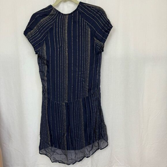 Zadig & Voltaire Racy Navy Blue Metal Shift Tunic Mini Dress S - Picture 4 of 11